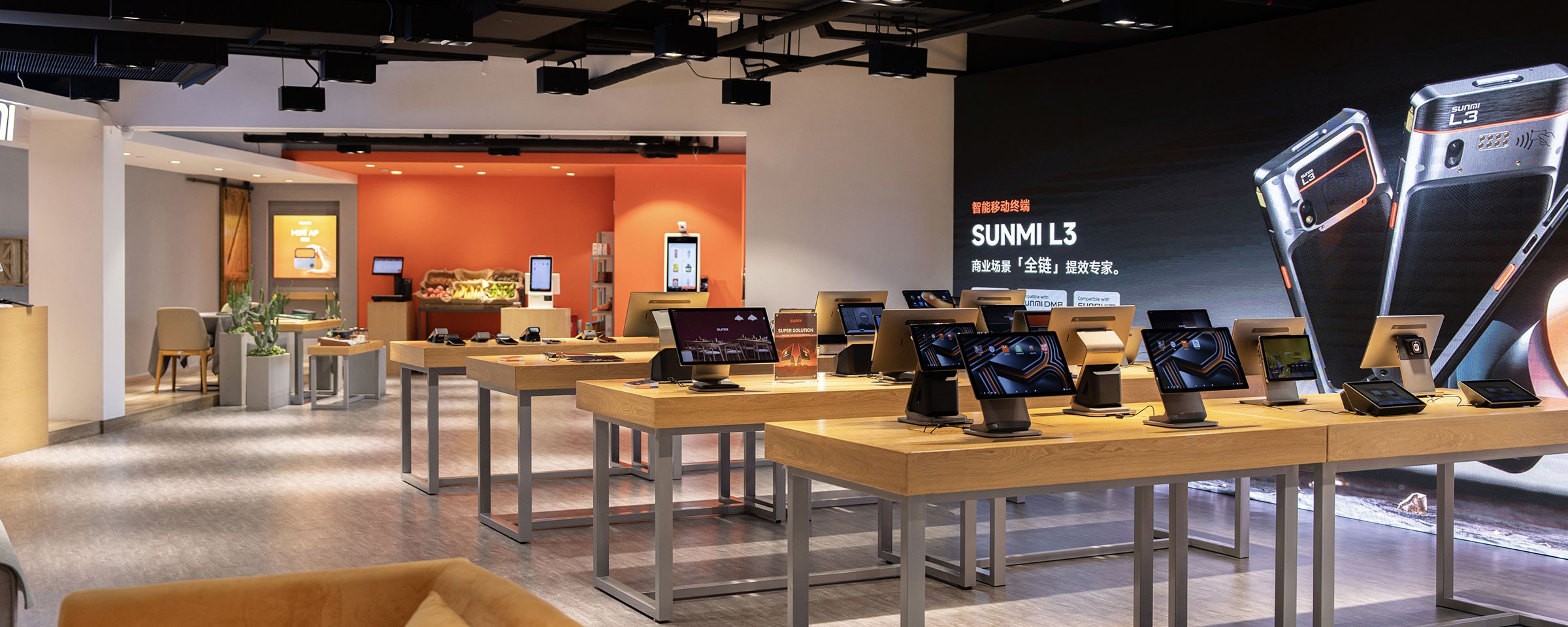 Sunmi devices on display at the Mipos Sunmi Home showroom