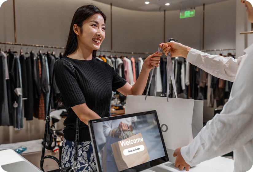Sunmi D3 used at a fashion retail counter
