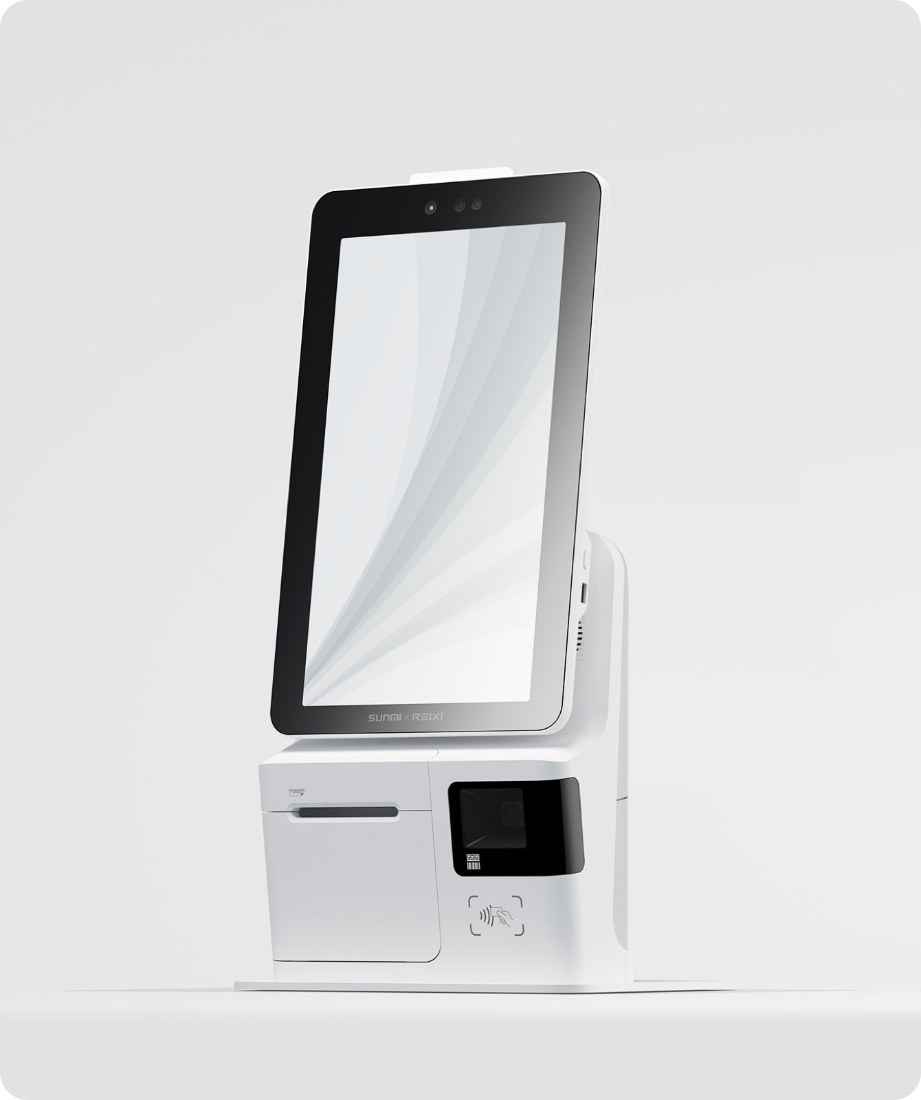 Sunmi K2 Mini all-in-one unit with integrated scanner, printer and base ports