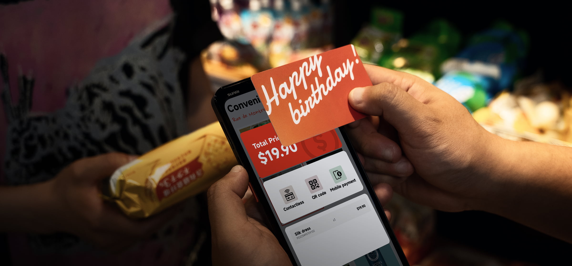 Dual-sided NFC + SoftPOS