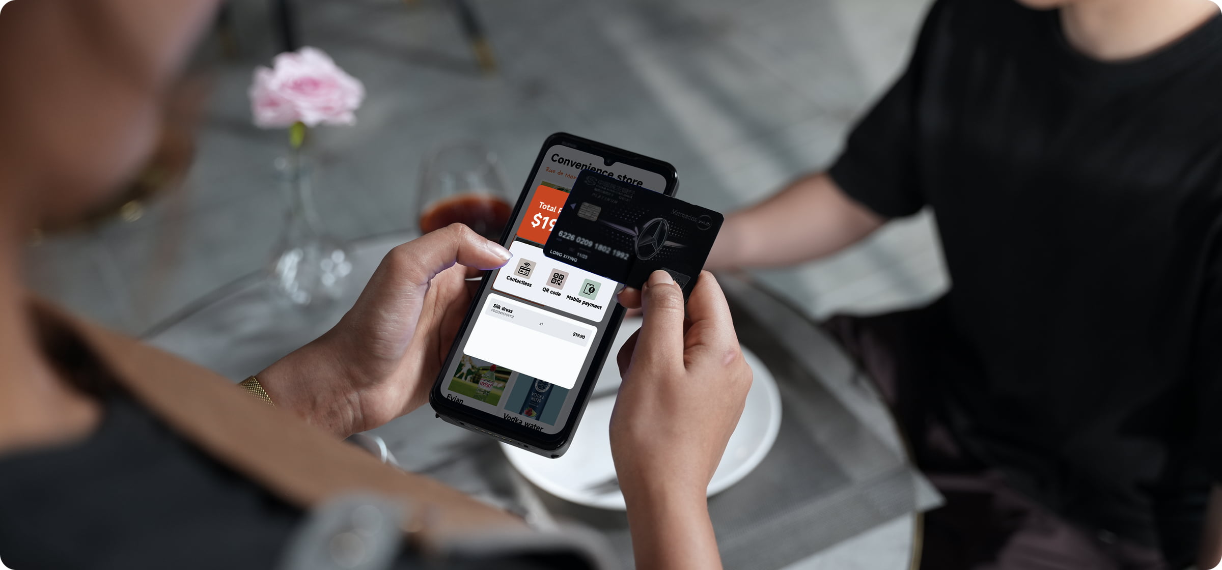 Sunmi M3 accepting an on-screen NFC contactless payment