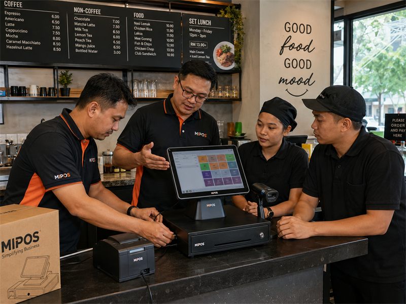 Mipos setting up and training staff on Sunmi devices