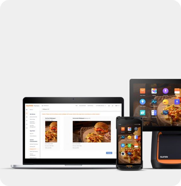 Sunmi devices running business apps under DMP